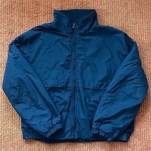 Navy Golf Fleece mock neck windbreaker